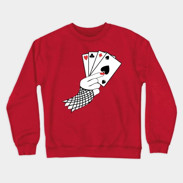 Playing Card Hand Crewneck Sweatshirt by SWON Design